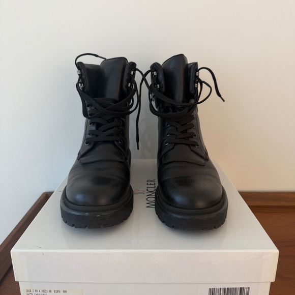 MONCLER Patty leather ankle boots Size W 40 black - Picture 3 of 4